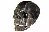 Realistic, Carved, Banded Purple Fluorite Skull #150917-1